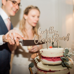 Cake topper mariage en bois personnalisé