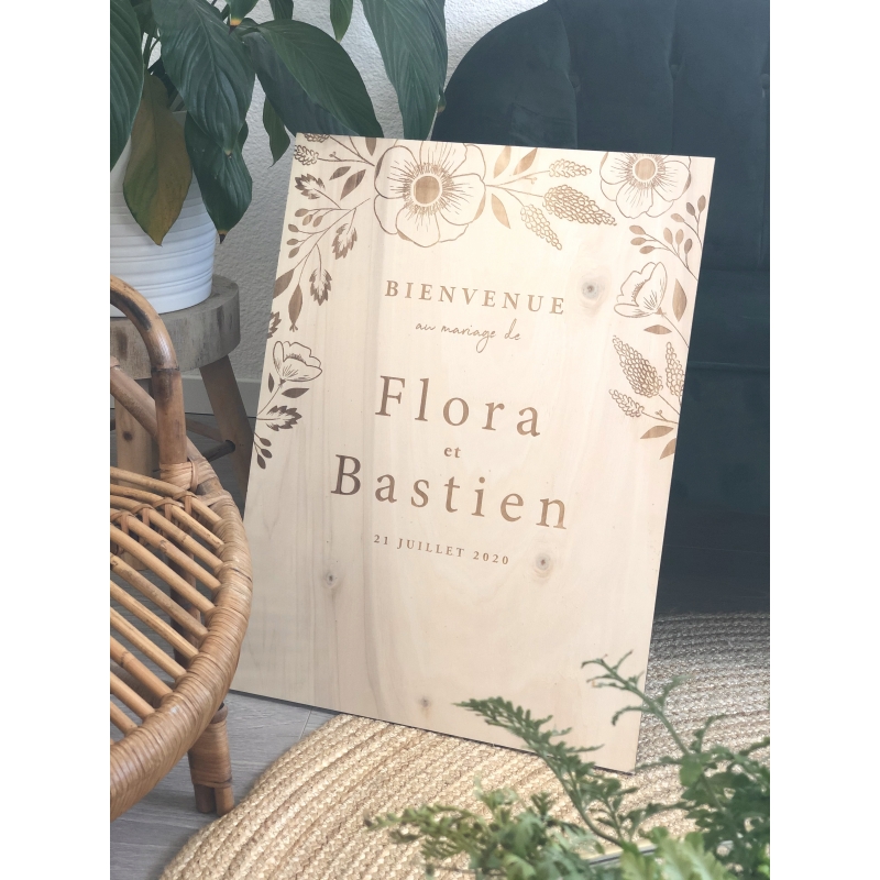 Panneau De Bienvenue Personnalise Mariage Fleuri Print Your Love