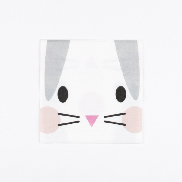 Serviette lapin originale anniversaire ou baptême
