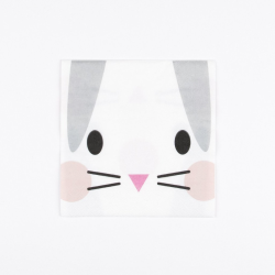 Serviette lapin originale anniversaire ou baptême