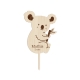 Cake topper personnalisé en bois anniversaire koala