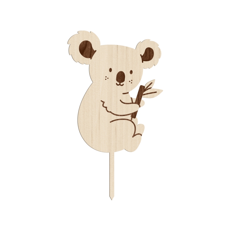 Joli cake topper en bois Koala - Print Your Love