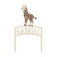 Cake topper en bois personnalisé girafe thème savane