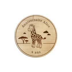 Dessous de verre personnalisé girafe cadeaux d'invités anniversaire
