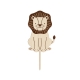 Cake topper lion en bois anniversaire savane