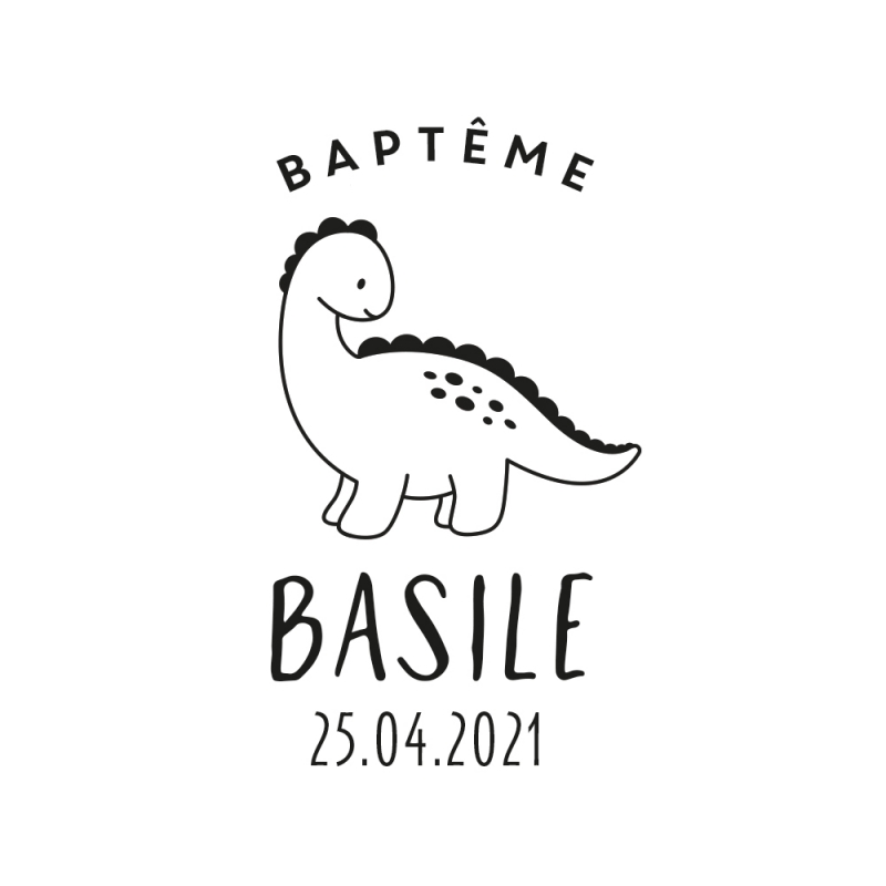Tampon Bapteme Personnalise Theme Dinosaure Print Your Love