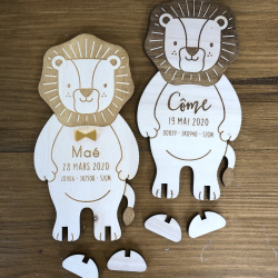 Décoration originale personnalisée thème lion cadeau naissance