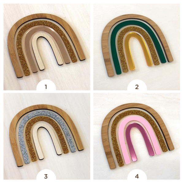 Arc-en-ciel en bois décoration maison originale