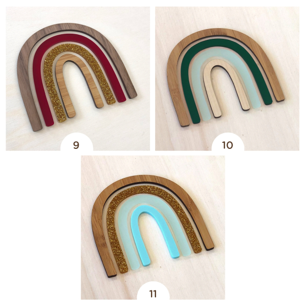 Décoration originale arc-en-ciel rainbow en bois