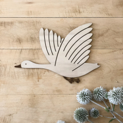 Décoration oie en bois, cadeau naissance original