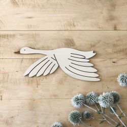 Décoration murale oie en bois