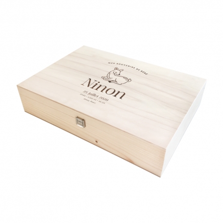 Coffret en bois de naissance personnalisable modèle faon