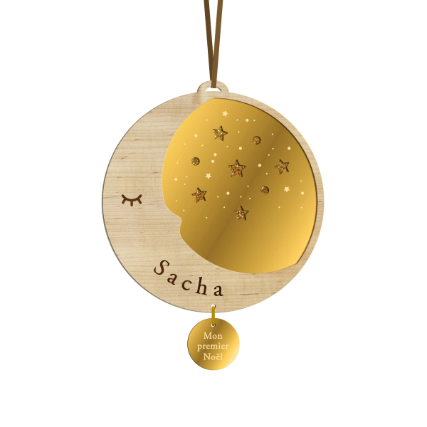 Boule de Noël personnalisée douce nuit lune