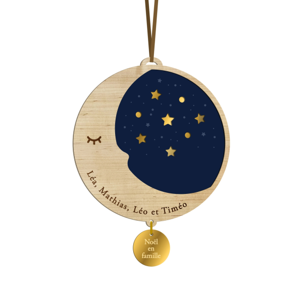 Boule de Noël personnalisée famille douce nuit