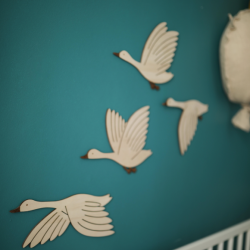 Décoration murale en bois chambre d'enfant oies
