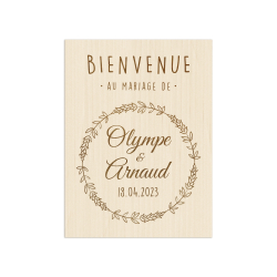 Panneau de bienvenue en bois couronne de lavande