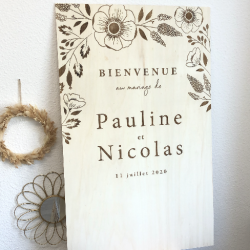 Panneau de bienvenue en bois mariage, grand format