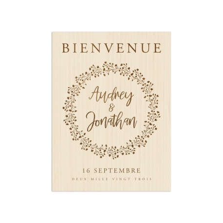 Tableau de bienvenue Mariage plexiglass transparent rond - Calligraphie  Format tableau Rond 40 cm