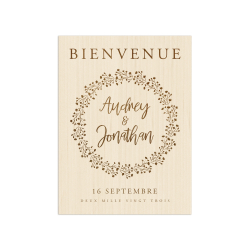 Panneau bienvenue en bois mariage champêtre à personnaliser