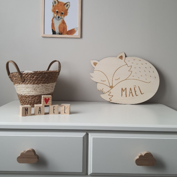 Décoration renard personnalisée chambre d'enfant