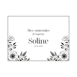 Coffret souvenirs baptême de bébé, modèle fleuri