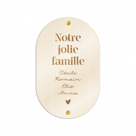 Pancarte en bois personnalisée famille, cadeau original