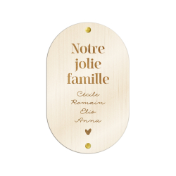 Pancarte en bois personnalisée famille, cadeau original