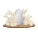 Décoration personnalisée Pâques famille lapin en bois
