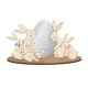 Décoration personnalisée en bois famille lapins de Pâques