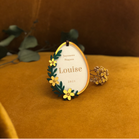 Décoration de Pâques personnalisées oeuf fleuri