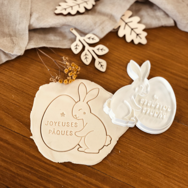 Emporte-pièce lapin et son oeuf décoration de Pâques