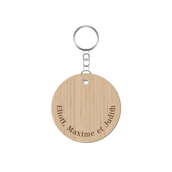 Porte-clef bois personnalisé prénoms enfant, cadeau maman