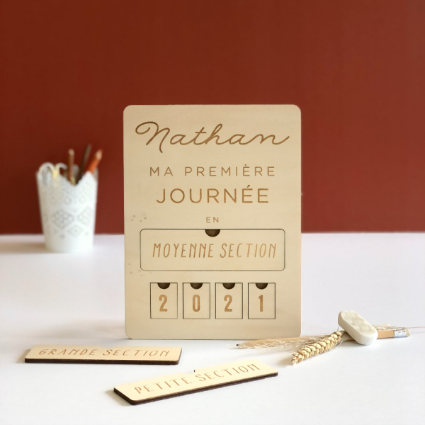 Carte personnalisée pour photo rentrée scolaire