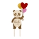 Cake topper anniversaire personnalisé panda avec ballons