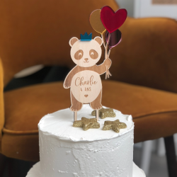 Cake topper bois personnalisé anniversaire panda