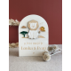 Décoration personnalisée chambre enfant, pancarte lion savane