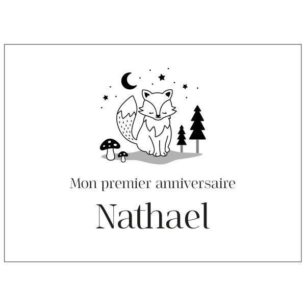 Boîte souvenirs bébé premier anniversaire thème forêt renard