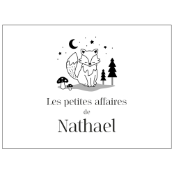 Coffret personnalisé en bois thème forêt petites affaires de bébé