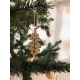 Décoration sapin de Noël feuille de chêne en bois