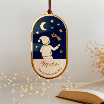 Boule de Noël personnalisée Nuit céleste enfant voie lactée