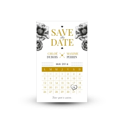 Save the date Anémones thème Gatsby chic et rétro