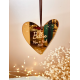 Boule de Noël personnalisée Mon Petit Léon, Mon coeur étoilé plexiglas miroir or