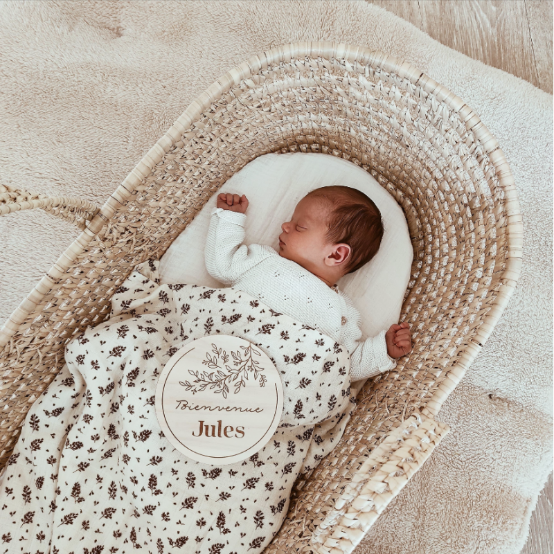 Carte d'annonce de naissance en bois mensuelle ronde pour les accessoires  de photo de nouveau-né, cartes d'arrivée de bébé en bois, annonce de bébé 