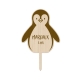 Cake topper anniversaire personnalisé pingouin