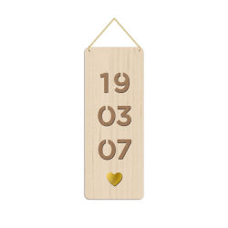 Affichette en bois personnalisée date, cadeau Saint Valentin
