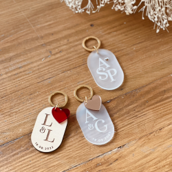 Porte-clés personnalisés initiales lettres d'amour