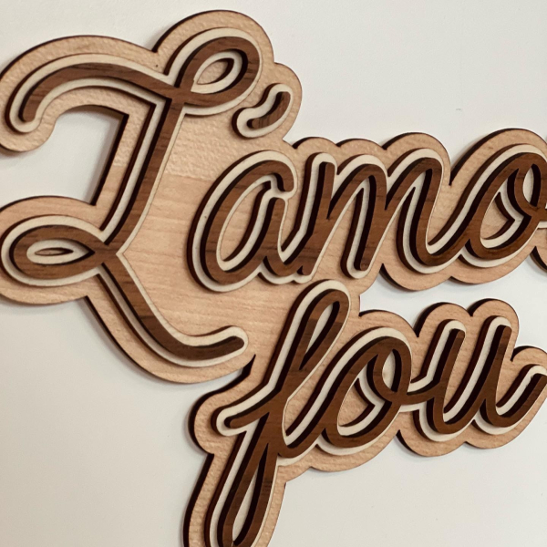 Décoration murale L'amour fou en bois, cadeau original
