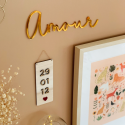 Décoration personnalisée originale, affiche date en bois