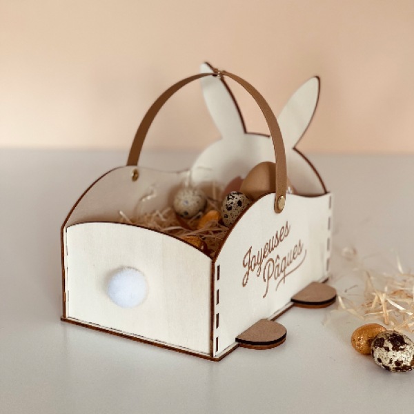 Kit chasse aux oeufs Pâques panier lapin