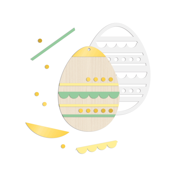 Kit créatif enfant oeuf de Pâques à décorer, modèle à motifs